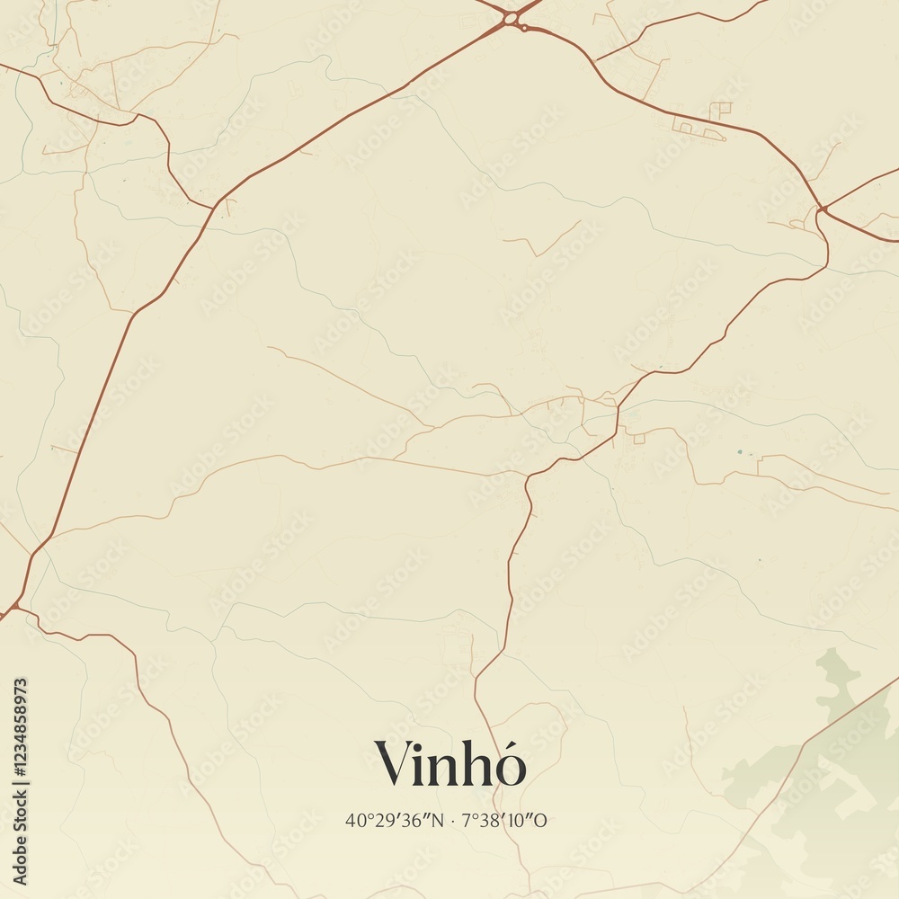 Fototapeta premium Vintage map of Vinh�, Portugal. 