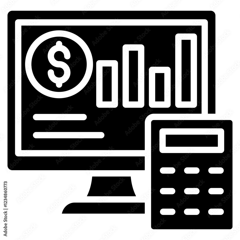 Digital Accounting Icon Element For Design Digital Accounting Icon Element For Design
