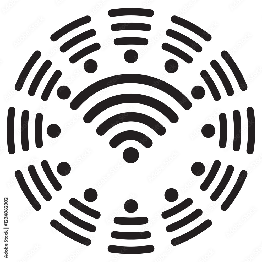 Wifi Symbol Silhouette vector illustration Wifi Symbol Silhouette vector illustration