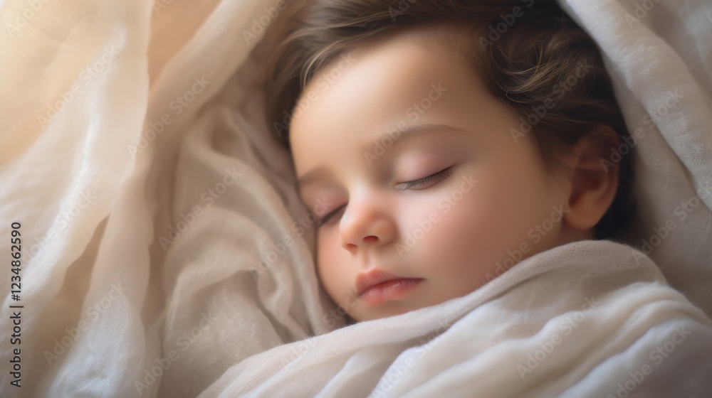 peaceful sleeping baby girl wrapped in soft fabric peaceful sleeping baby girl wrapped in soft fabric