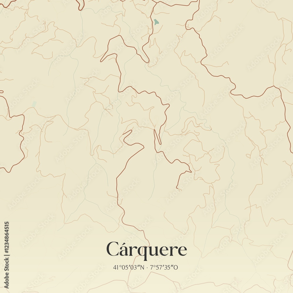 Fototapeta premium Vintage map of C�rquere, Portugal. 