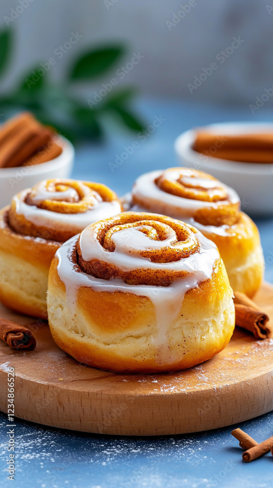 Delicious cinnamon rolls with frosting. Delicious cinnamon rolls with frosting.