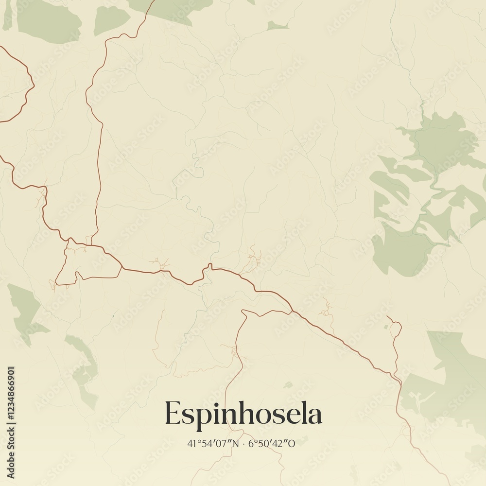 Obraz premium Vintage map of Espinhosela, Portugal.