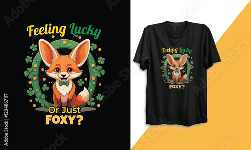 Feeling Lucky, or Just Foxy? – Charming Flat Vector for St. Patrick’s Day T-Shirts