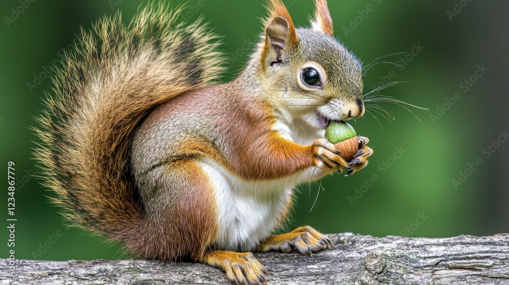 Squirrel gathering acorns in the forest wildlife photography nature setting close-up view animal behavior Squirrel gathering acorns in the forest wildlife photography nature setting close-up view animal behavior