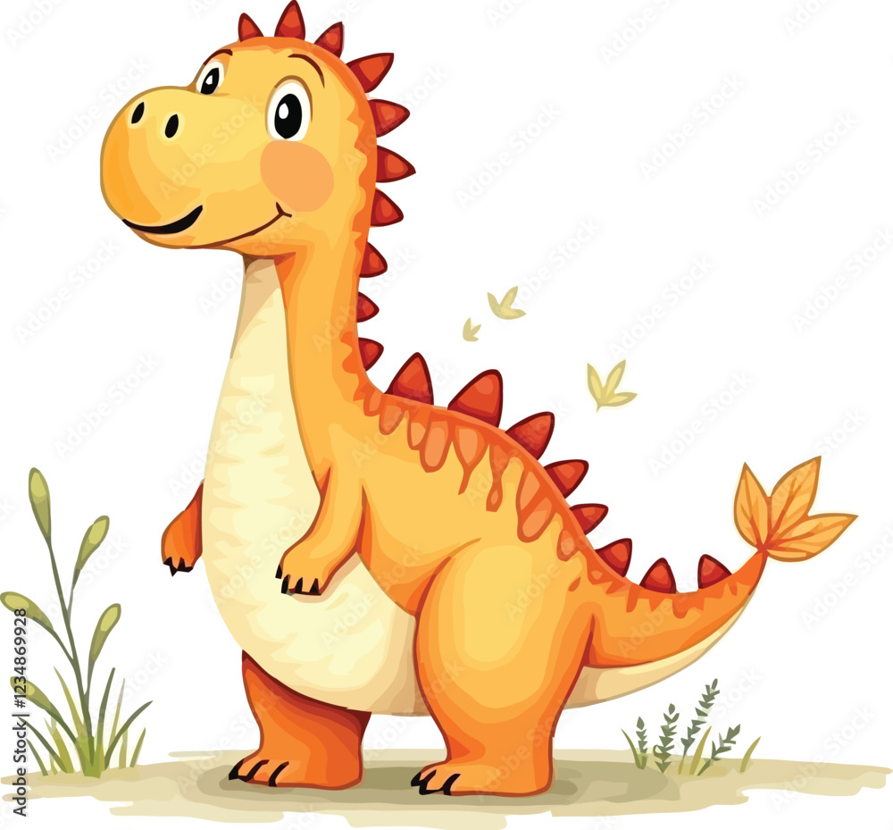 An adorable vector depiction of a dinosaur An adorable vector depiction of a dinosaur
