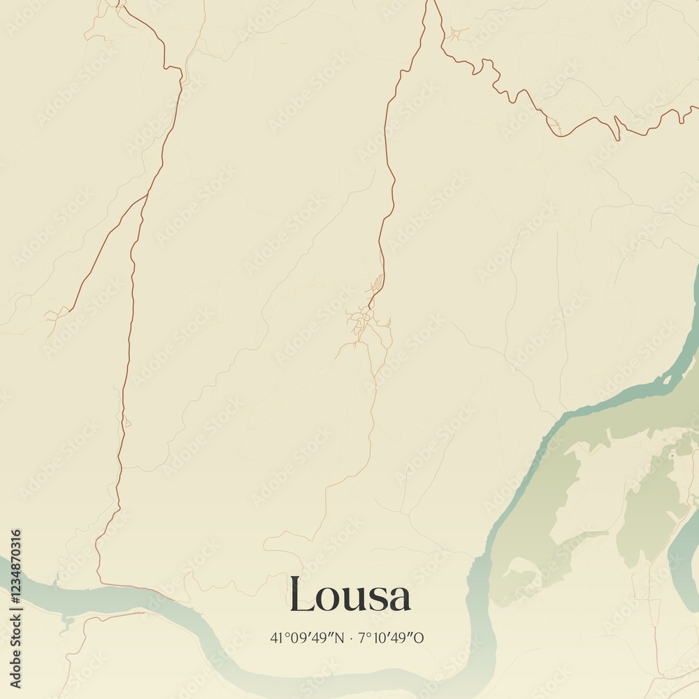 Obraz premium Vintage map of Lousa, Portugal. 