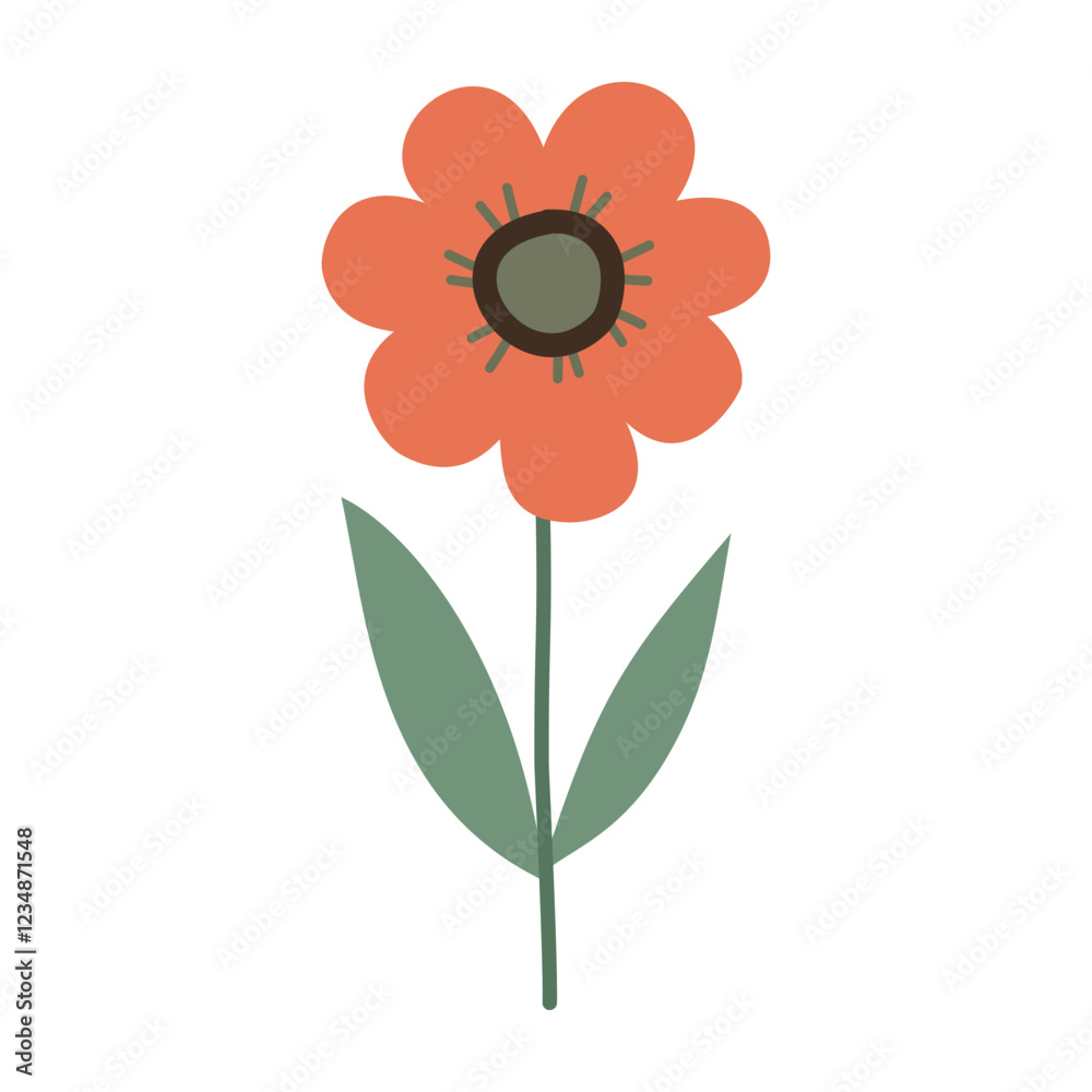 Cute flower,cartoon, isolated, vector illustration, graphic design, flat Cute flower,cartoon, isolated, vector illustration, graphic design, flat
