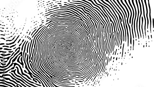 Fingerprint on a white background. Seamless pattern with black and white fingerprint on isolated background, vector illustration, high resolution photography, 