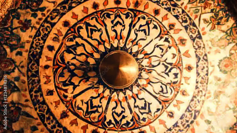 ornate ottoman ceiling design featuring intricate islamic geometric patterns with arabesque and muqarnas elements in a turkish dome ornamentation and persian architectural art ornate ottoman ceiling design featuring intricate islamic geometric patterns with arabesque and muqarnas elements in a turkish dome ornamentation and persian architectural art