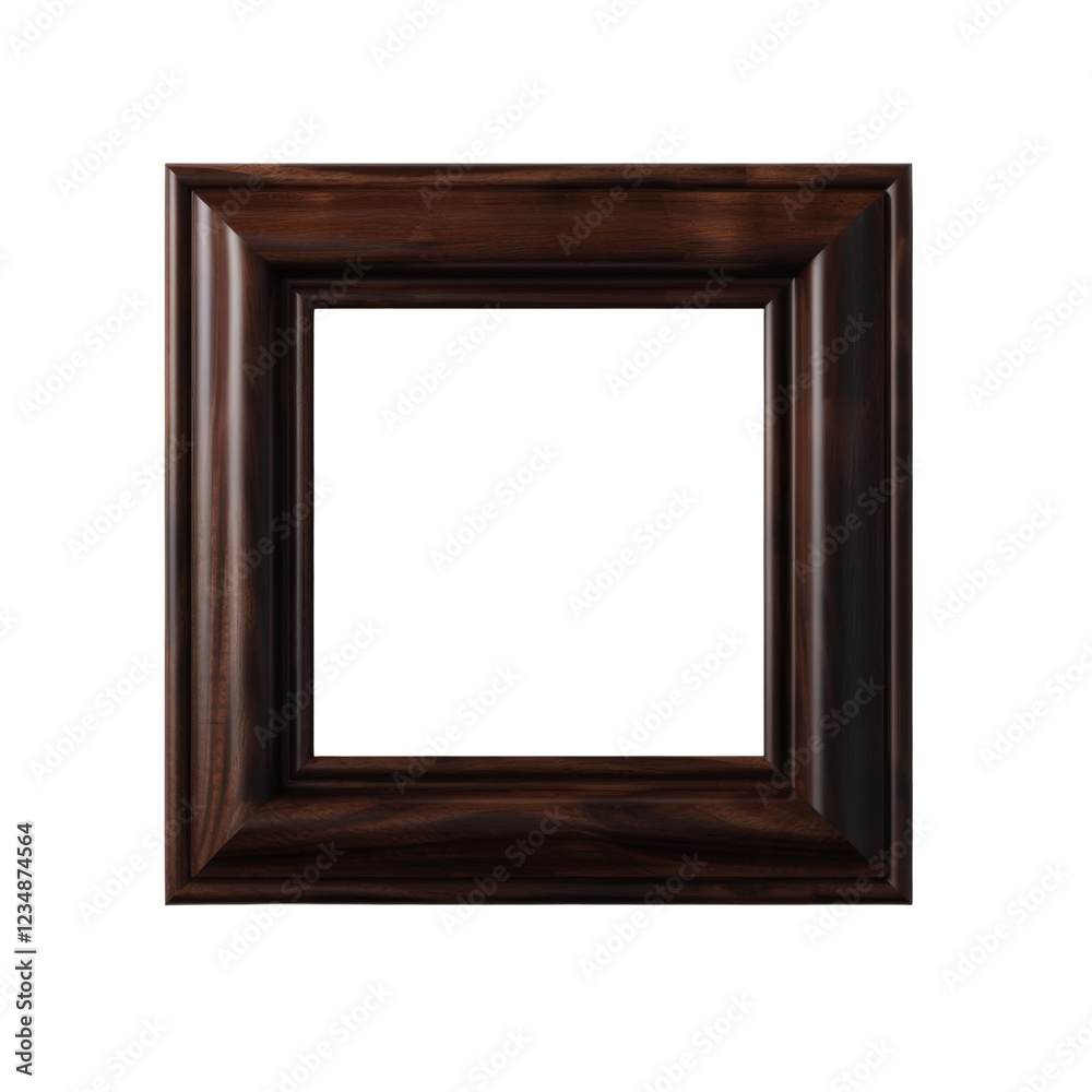 Elegant wooden frame with deep brown finish and smooth beveled design for versatile display Elegant wooden frame with deep brown finish and smooth beveled design for versatile display
