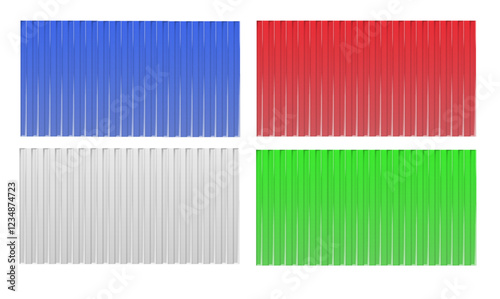Galvanized iron for fences, walls, roofs. House remodel corrugated metal roof siding, profiled sheeting. Vector