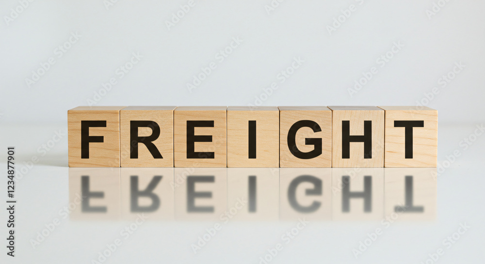 Wooden Blocks Spelling the Word Freight. Wooden Blocks Spelling the Word Freight.