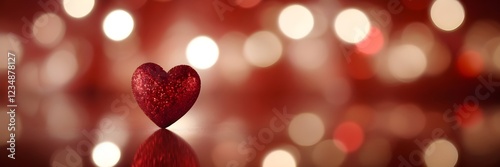 3D Realistic Red Valentine glitter background. illustration vector glittering for greeting cards, wallpapers, and all prints on demand, by creating a festive look on a website or blog. Generative AI. 