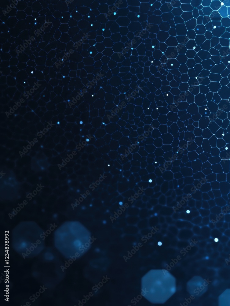 Obraz premium Abstract network: glowing nodes and connections form a complex web.