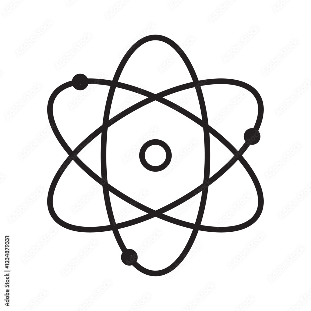 Atom Icon Isolated flat vector in outline Atom Icon Isolated flat vector in outline