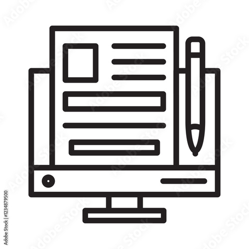 Blog Icon Isolated flat vector in outline