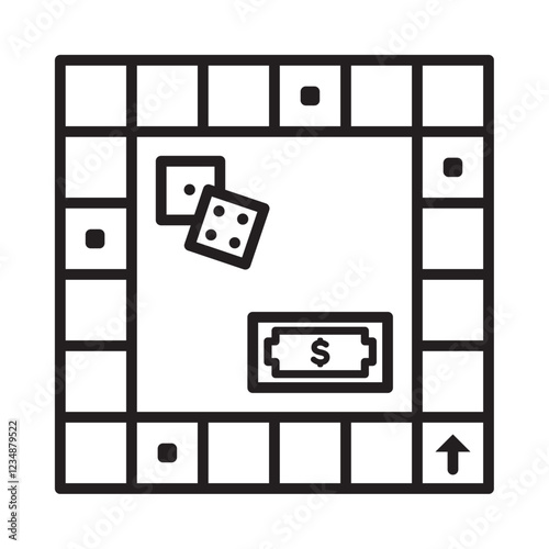Board game Icon Isolated flat vector in outline