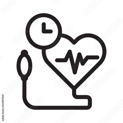 Blood pressure icon Isolated flat vector in outline