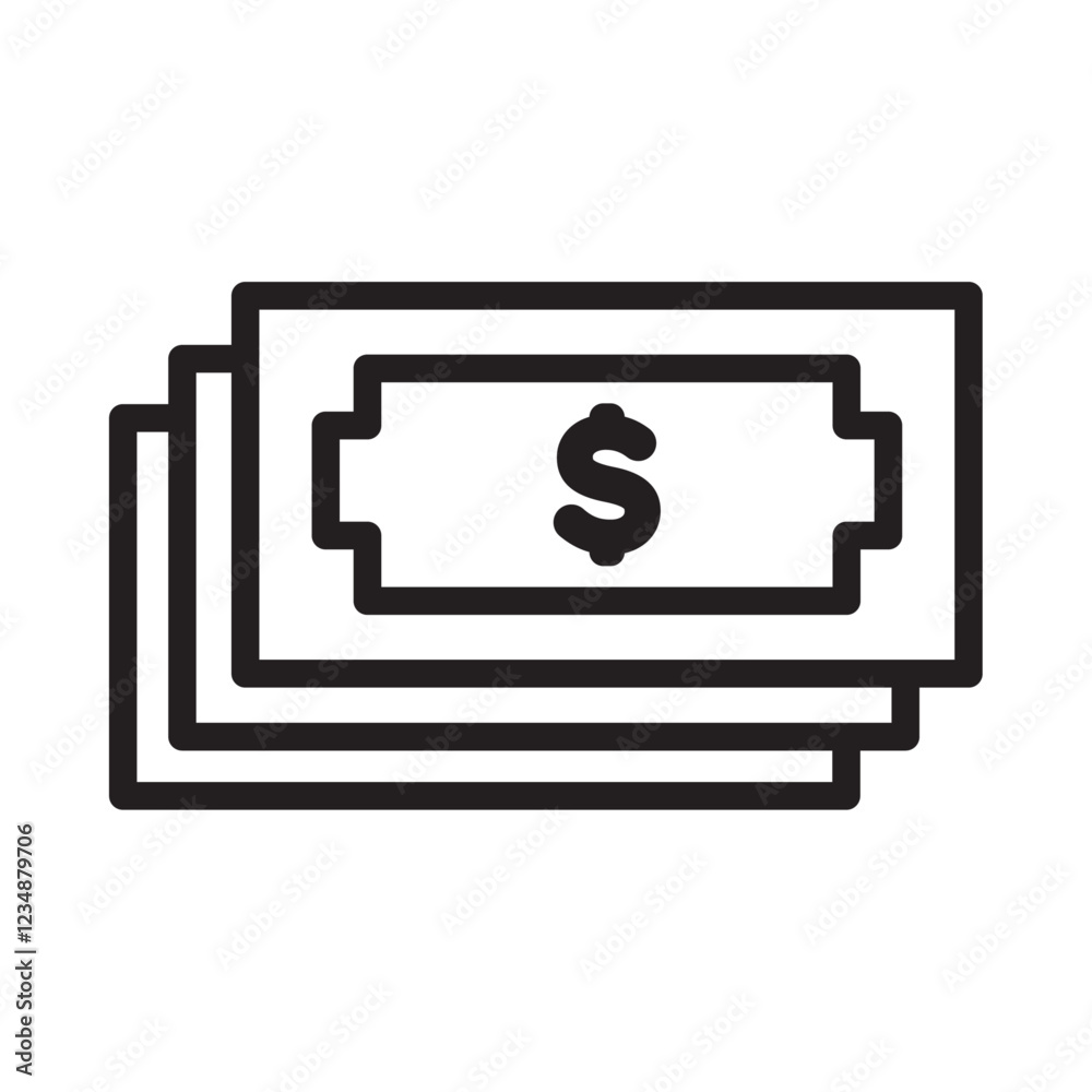 Cash Icon Isolated flat vector in outline Cash Icon Isolated flat vector in outline