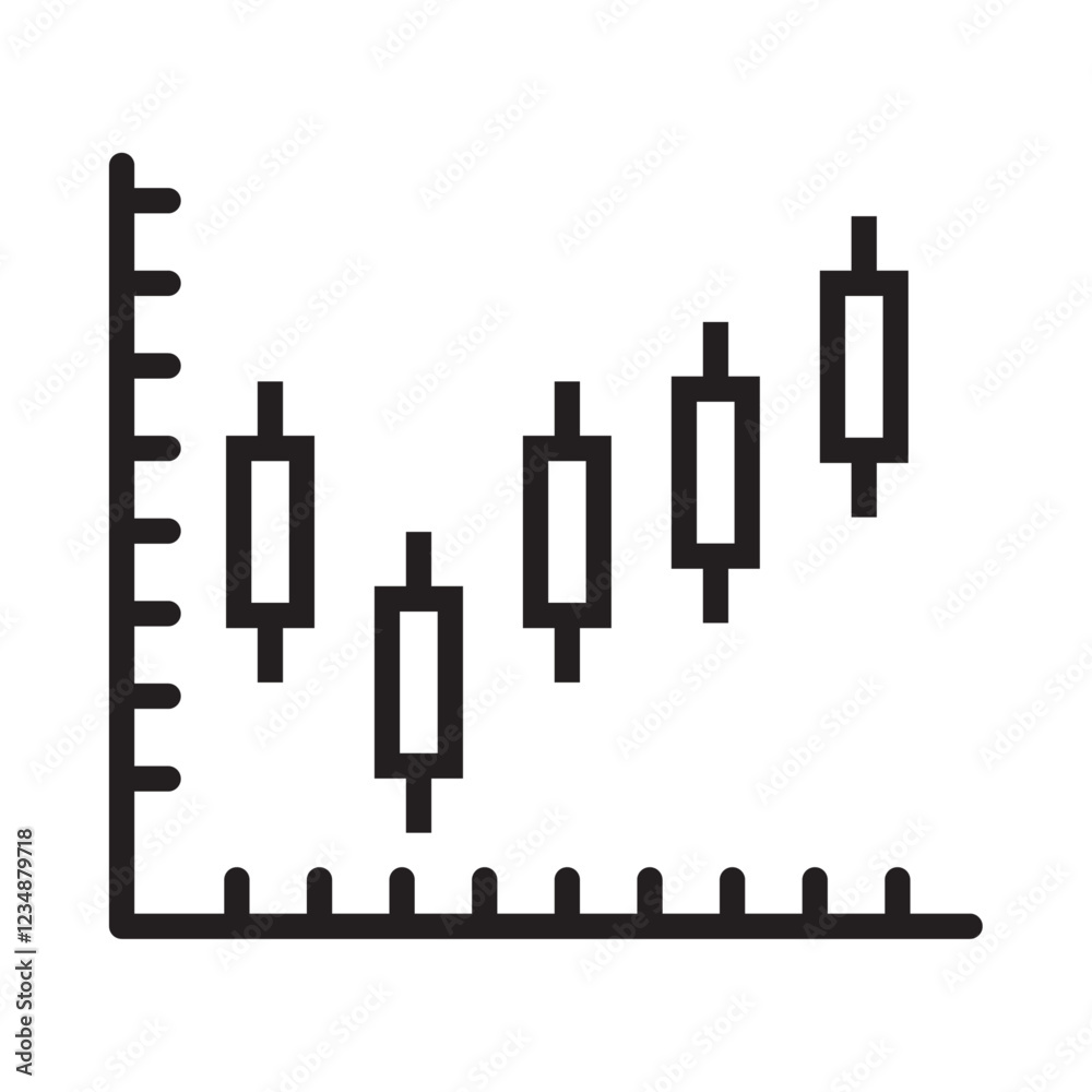 Candle Stick Chart Icon Isolated flat vector in outline Candle Stick Chart Icon Isolated flat vector in outline