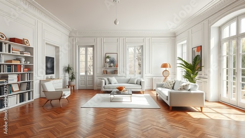 Parisian Minimalist Living Room - Modern Interior Design