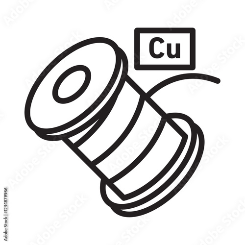 Copper icon Isolated flat vector in outline