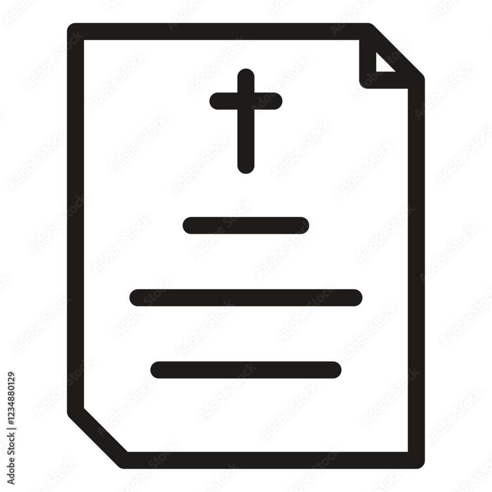 Death certificate icon Isolated flat vector in outline Death certificate icon Isolated flat vector in outline
