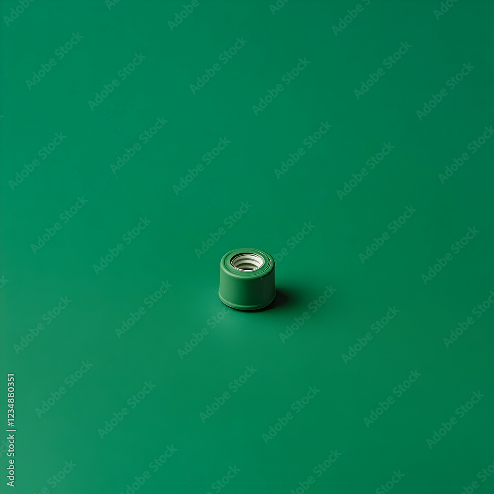 Green plastic connector on green background; industrial part Green plastic connector on green background; industrial part