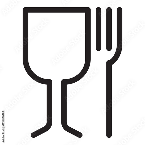 Food Safe mark Icon Isolated flat vector in outline