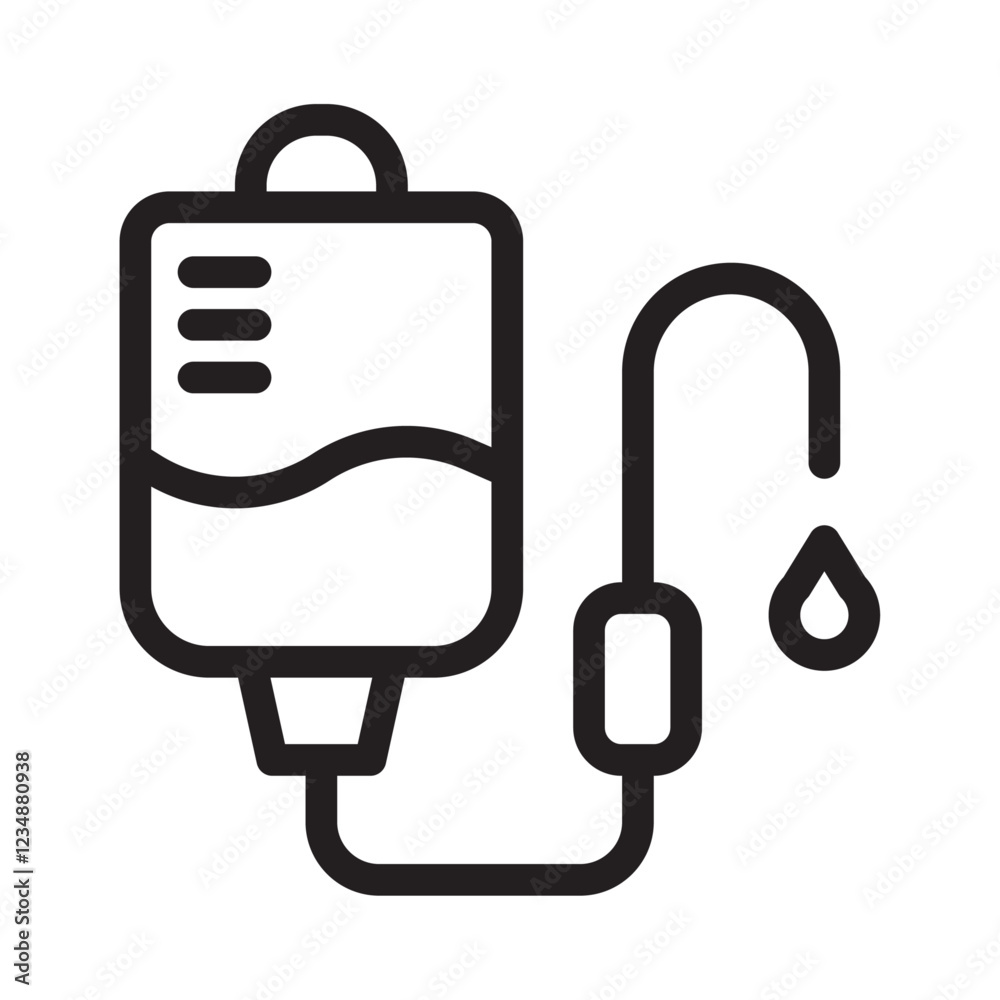 Infusion Icon Isolated flat vector in outline