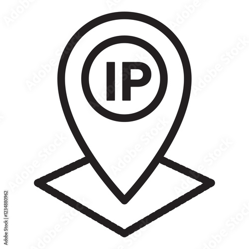 Ip icon Isolated flat vector in outline