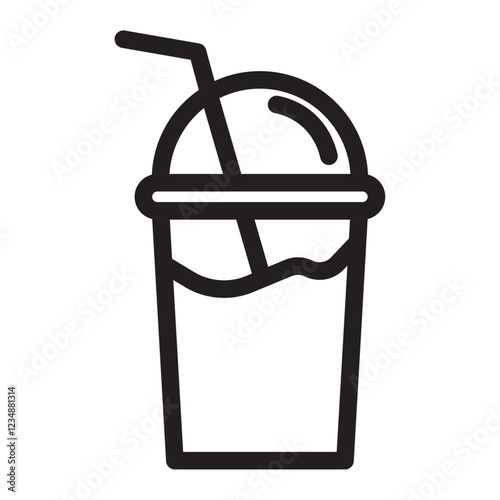 Milk shake icon Isolated flat vector in outline