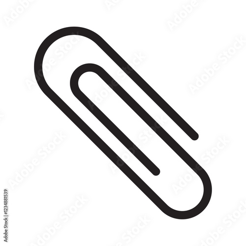 Paper clip icon Isolated flat vector in outline