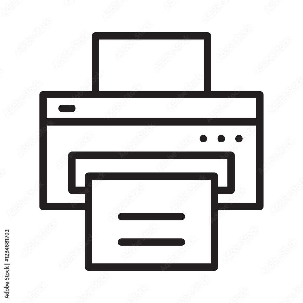 Printer Icon Isolated flat vector in outline Printer Icon Isolated flat vector in outline
