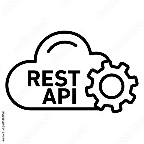 Rest APi Icon Isolated flat vector in outline