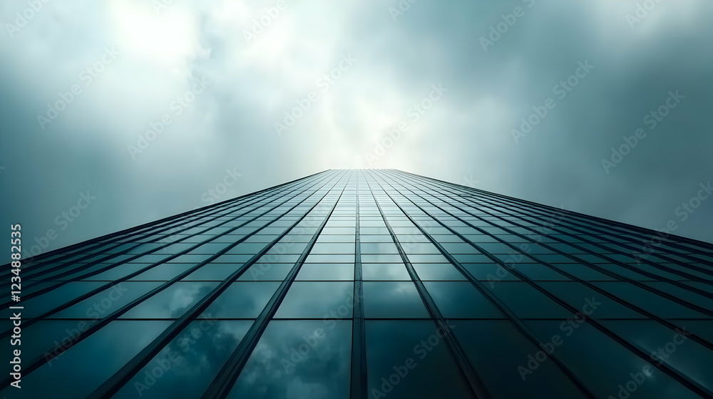 Skyscraper Ascending, Cityscape, Cloudy Sky, Ambition Skyscraper Ascending, Cityscape, Cloudy Sky, Ambition