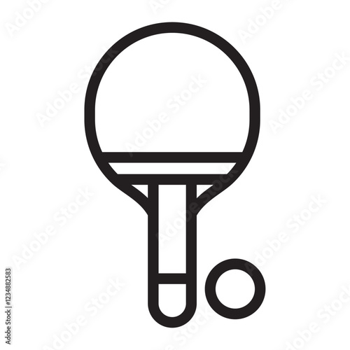 Table tennis Icon Isolated flat vector in outline