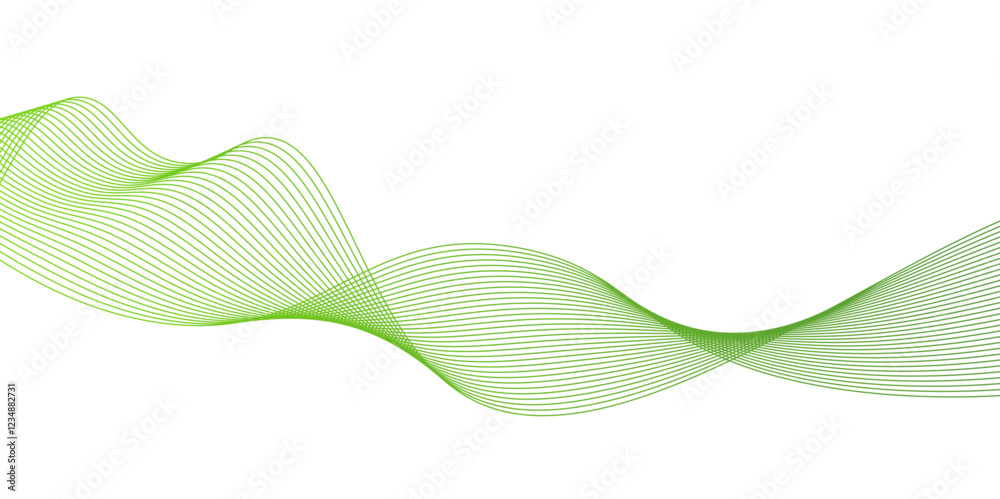 Fototapeta premium Abstract green wavy lines. Colorful vector background,abstract wave element for design , template for advertising,Vector abstract graphic design Banner Pattern background template.