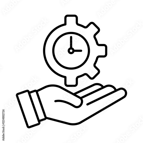 Time Management Icon Isolated flat vector in outline