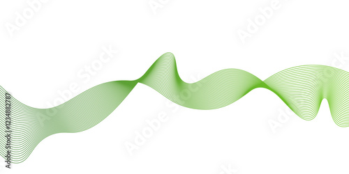 Abstract green wavy lines. Colorful vector background,abstract wave element for design , template for advertising,Vector abstract graphic design Banner Pattern background template.