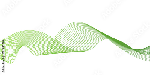 Abstract green wavy lines. Colorful vector background,abstract wave element for design , template for advertising,Vector abstract graphic design Banner Pattern background template.