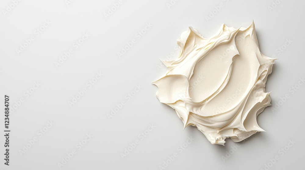 Textured Off White Cream Swirl on Light Gray Background Textured Off White Cream Swirl on Light Gray Background