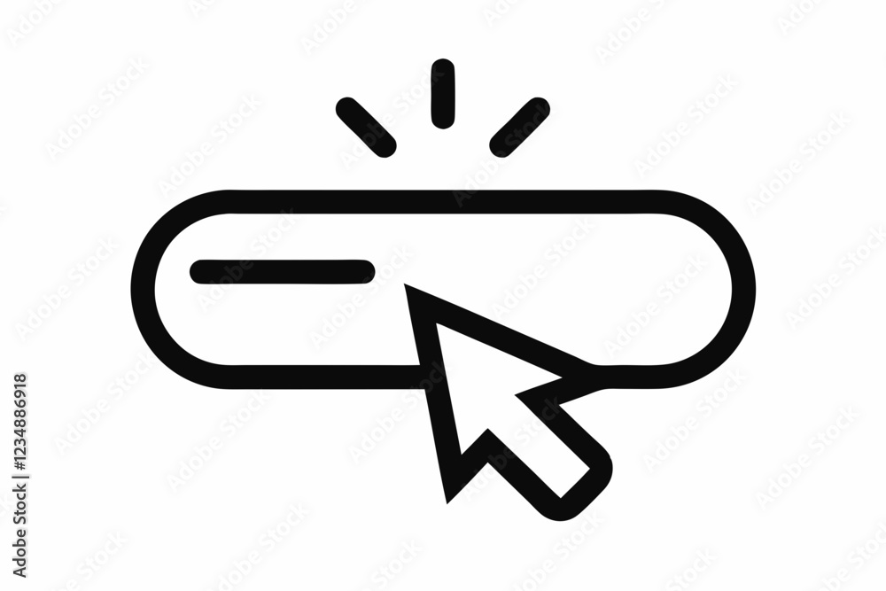 Black Click Icon - Website or Internet Access Line Art Black Click Icon - Website or Internet Access Line Art