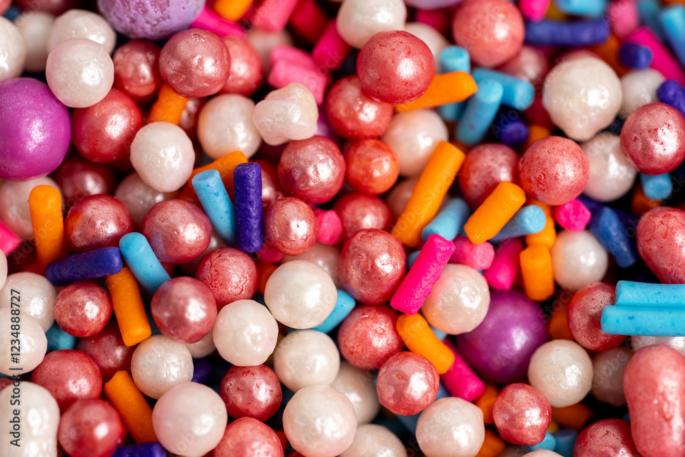 Close up of cake decorating sprinkles Close up of cake decorating sprinkles