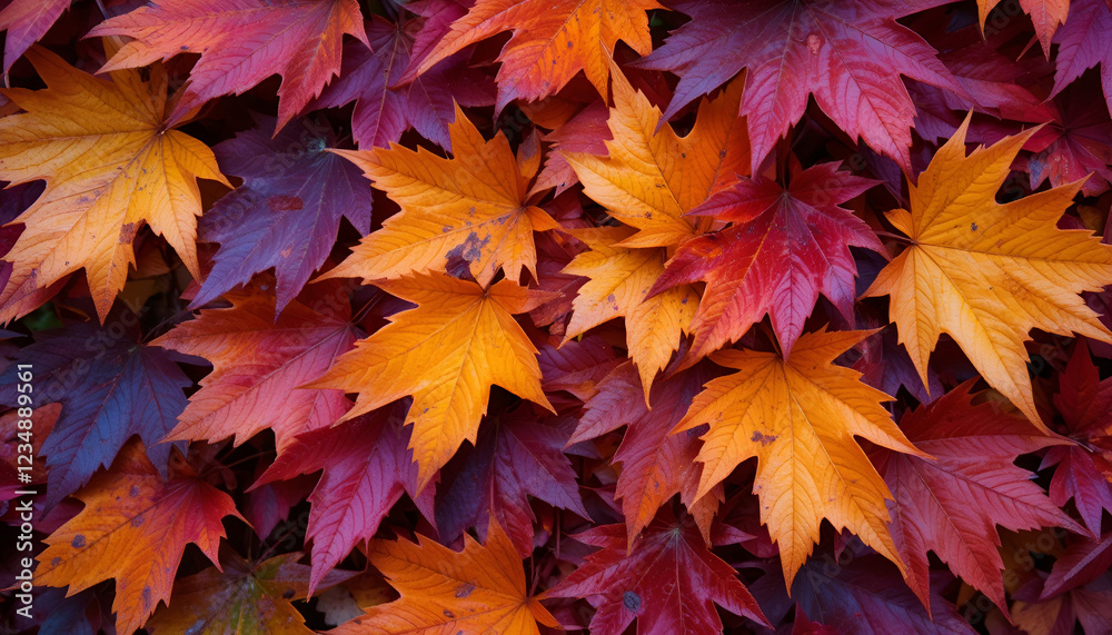 Macro Nature Photography – Detailed Textures of Orange, Yellow, and Purple Leaves Macro Nature Photography – Detailed Textures of Orange, Yellow, and Purple Leaves