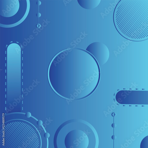 Abstract blue gradient circle background design for your presentation, vector design wallpaper