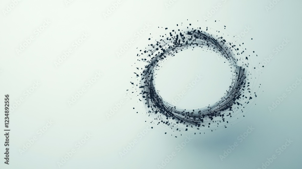 Digital abstract representation of movement and energy created with intricate lines and particles in a circular formation. Generative AI Digital abstract representation of movement and energy created with intricate lines and particles in a circular formation. Generative AI