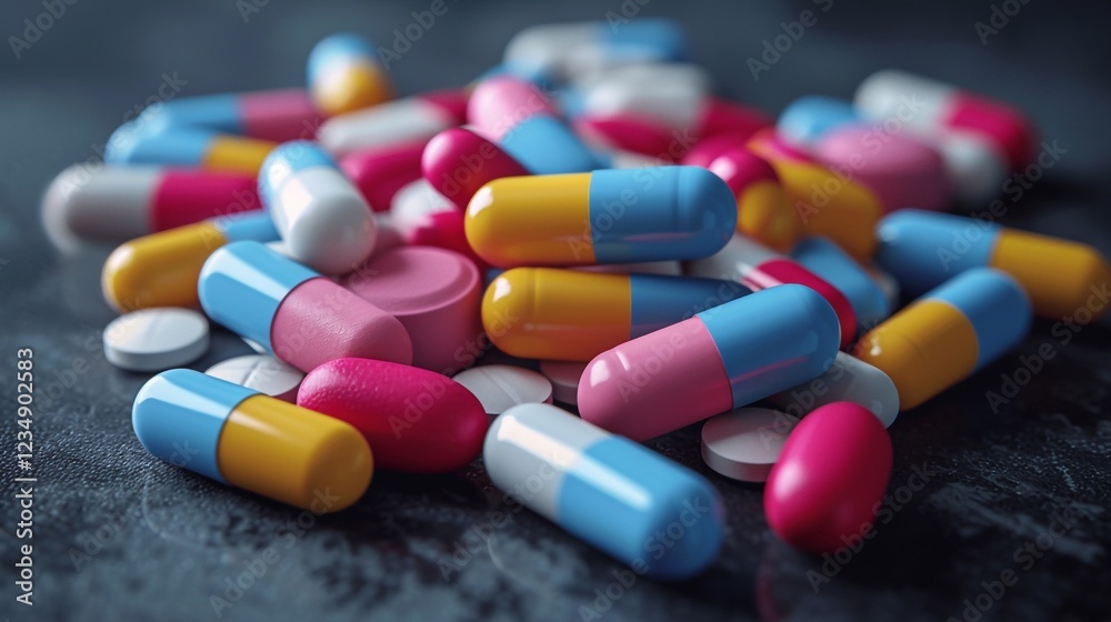 Close up of many different pills and tablets medicine isolated on white background. Prescription drugs. A lot of medication, painkillers and drug abuse concept. Close up of many different pills and tablets medicine isolated on white background. Prescription drugs. A lot of medication, painkillers and drug abuse concept.