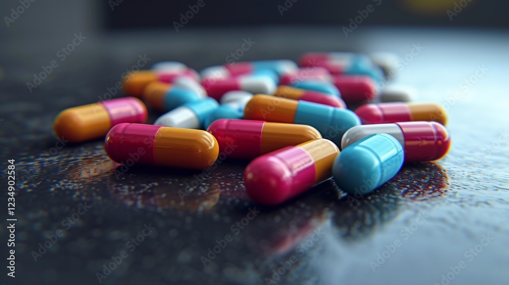 Heap of medicine pills. Background from colorful pills and capsules Heap of medicine pills. Background from colorful pills and capsules